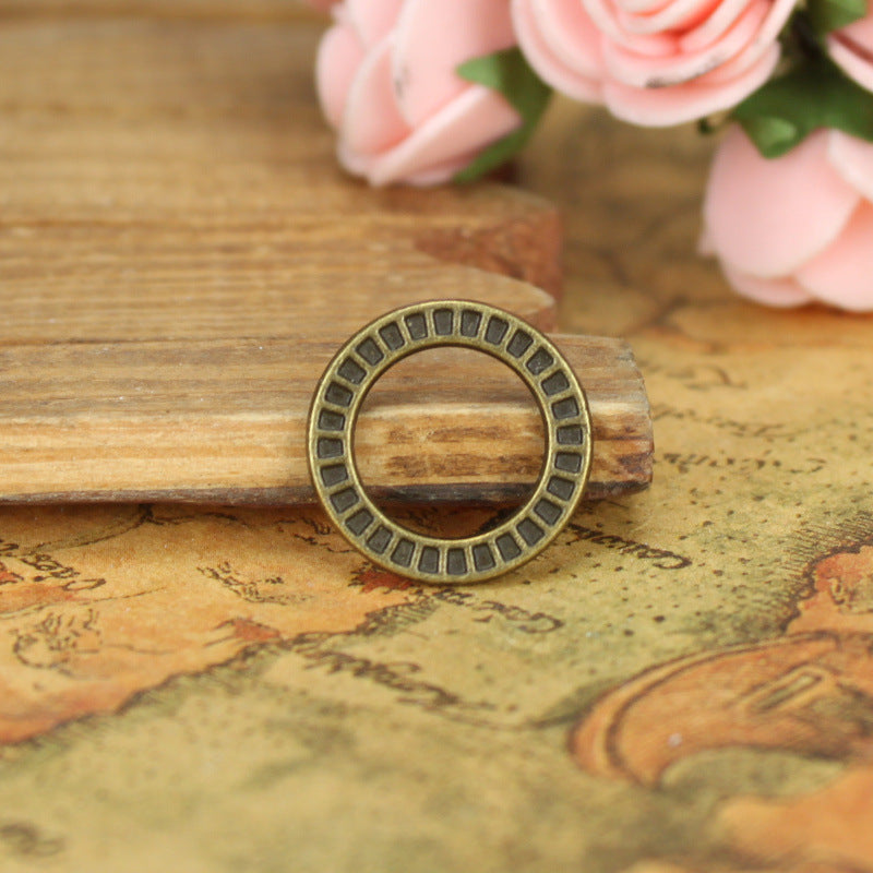 19mm Double-Sided Round Ring Alloy Pendant