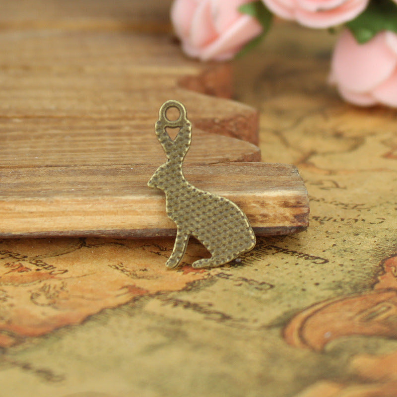 Alloy Bunny Charm Pendant 25x13mm