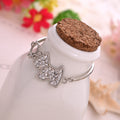 Silver Tone Clear Look Dog Charm Adjustable Bracelet view 3