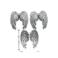 Paired Angel Wings Charm in Antique Silver Finish for Jewelry view 2