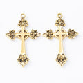 Fleur de Lis Cross Metal Pendant Charms in 4 Distinct Finishes view 6