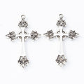 Fleur de Lis Cross Metal Pendant Charms in 4 Distinct Finishes view 7