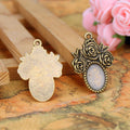 Rose Crown Oval Pendant Tray Jewelry Making Component view 2
