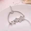 Silver Tone Clear Look Dog Charm Adjustable Bracelet view 2