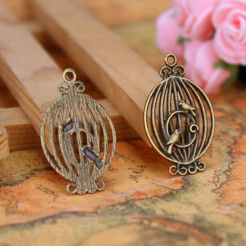 Hollow Birdcage Alloy Charm Pendant 33x20mm