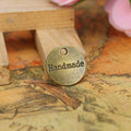 Round Handmade Tag Metal Charm in 3 Finishes for Jewelry Crafts view 2