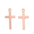 Slim Cross Metal Pendant Charms in 8 Distinct Finishes view 12