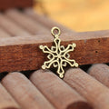 Double-Sided Hexagon Snowflake Alloy Charm Pendant 20x15mm