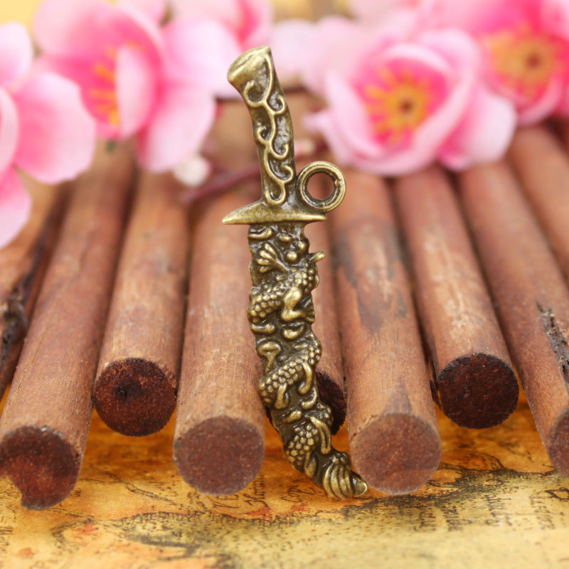 Vintage Alloy Sword Charm Pendant 60x15mm