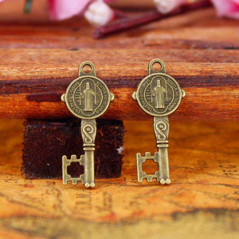 Double-Sided Jesus Key Alloy Charm Pendant