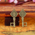 Double-Sided Jesus Key Alloy Charm Pendant