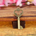 Vintage Heart Key Alloy Charm Pendant 34x15mm