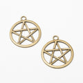 Pentagram Circle Metal Pendant Charms in 3 Distinct Finishes view 6