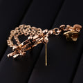 Antique Gold Nautical Wheel Anchor Chain Linked Collar Brooch view 3