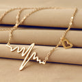 Silver Heartbeat Line Heart Pendant Fine Chain Necklace view 2