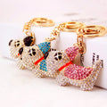 Rhinestone Dog Keychain With Split Ring And Lobster Clasp view 9