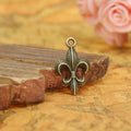 Fleur De Lis Anchor Alloy Charm in 3 Metal Finishes view 1