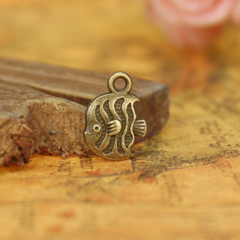 Double-Sided Clownfish Alloy Charm Pendant 15x11mm