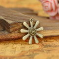 Alloy Sunflower Charm Pendant 22mm