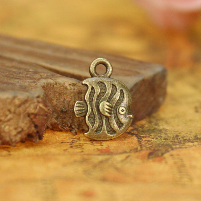 Double-Sided Clownfish Alloy Charm Pendant 15x11mm