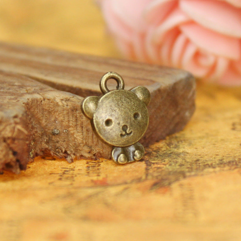Mini Bear Alloy Charm Pendant 13x11mm