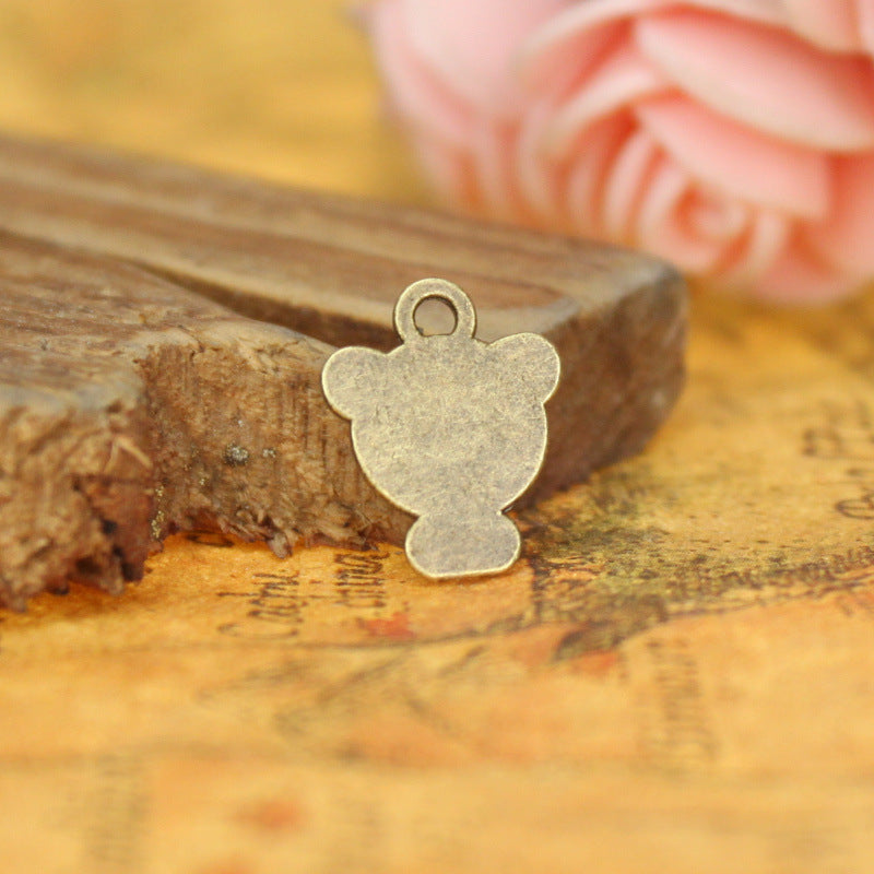 Mini Bear Alloy Charm Pendant 13x11mm