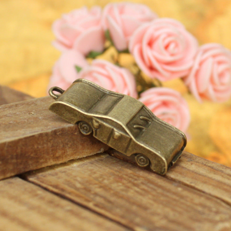 Vintage 3D Car Alloy Charm Pendant 38x15mm