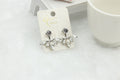 Clear Look Marquise Leaf Front Back Stud Earrings in Three Finishes view 3