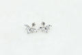 Clear Look Marquise Leaf Front Back Stud Earrings in Three Finishes view 6