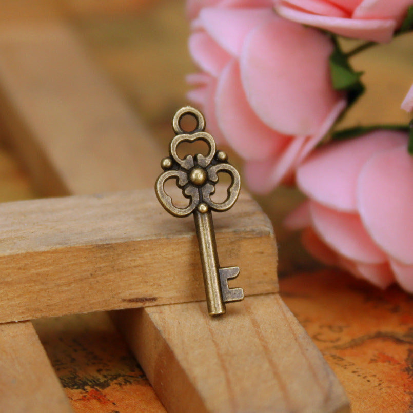 Double-Sided Key Charm Pendant 23x9mm
