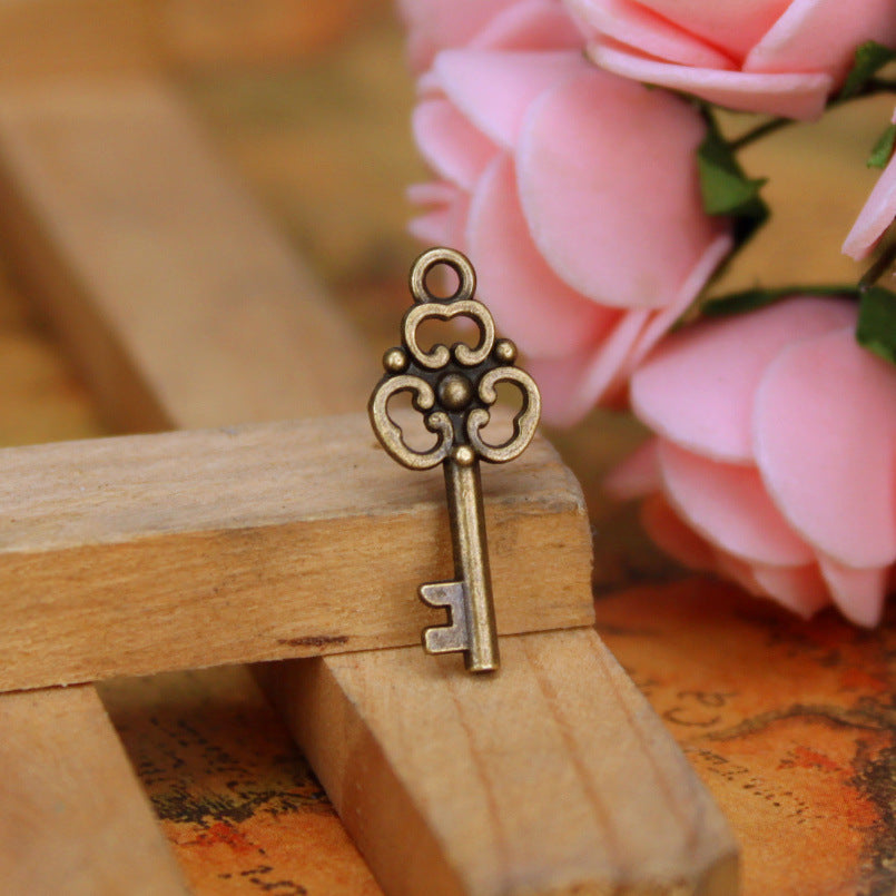 Double-Sided Key Charm Pendant 23x9mm