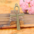 Large Ankh Cross Metal Charm in Four Vintage Finishes view 2