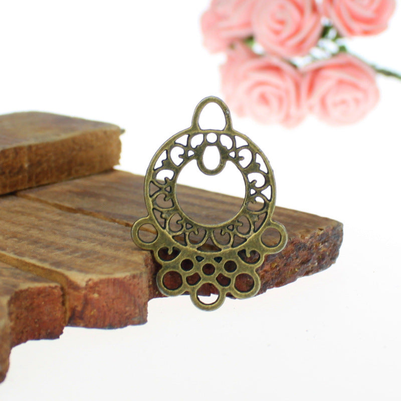 36x26mm Hollow Multi-Hole Alloy Earring Connector