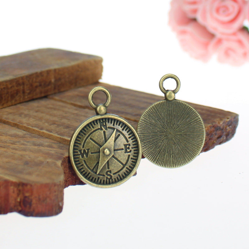 Compass Clock Alloy Charm Pendant