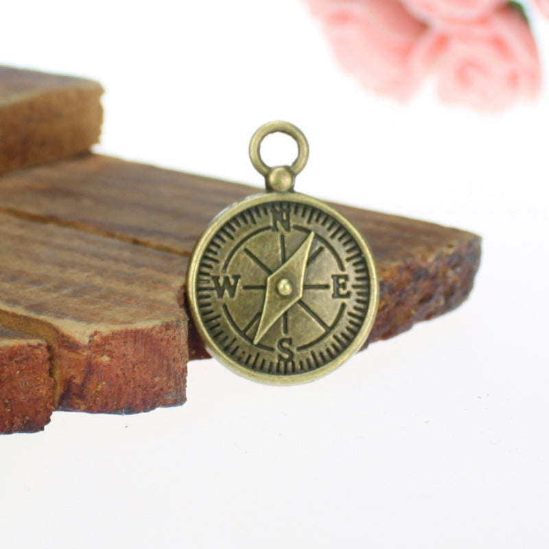 Compass Clock Alloy Charm Pendant
