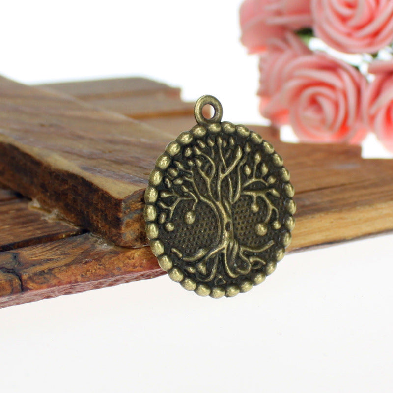 29mm Tree of Life Round Alloy Charm Pendant