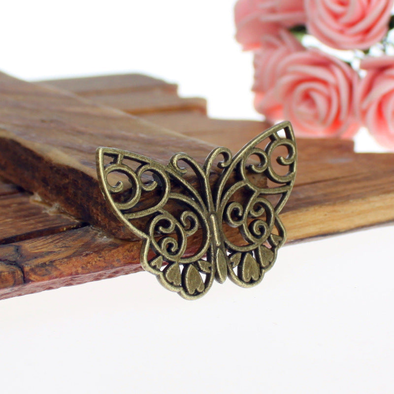 Hollow Butterfly Alloy Charm Pendant 38x27mm