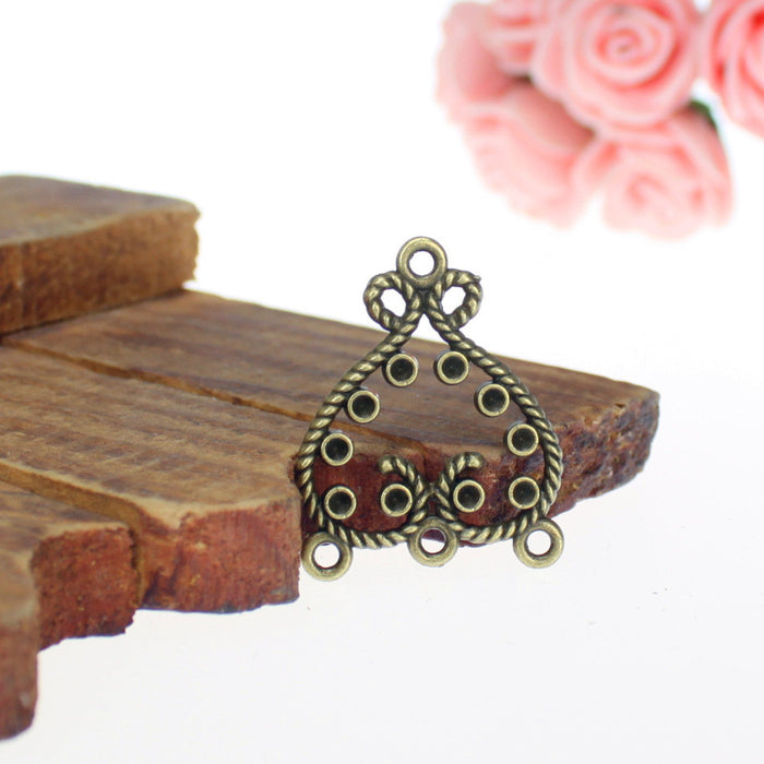 Heart Earring Connector Charm 28x23mm