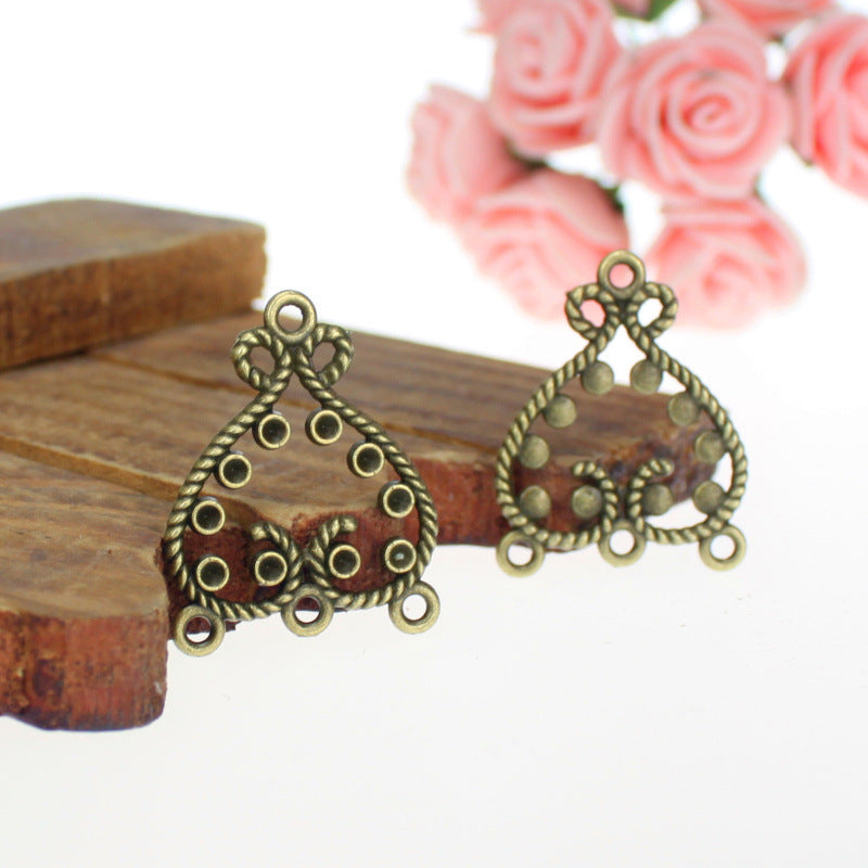 Heart Earring Connector Charm 28x23mm