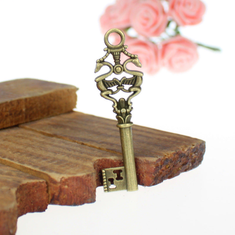49x14mm Double-Sided Wand Key Alloy Charm Pendant