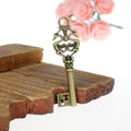 Vintage Twin Swan Key Charm Metal Jewelry Component, 3 Finish Options view 2