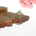 Open Crescent Moon Metal Charms in Gold, Bronze and Silver Tones view 2