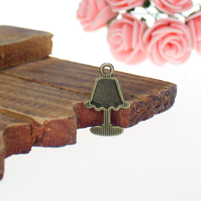 23x15mm Alloy Table Lamp Charm Pendant for DIY Jewelry