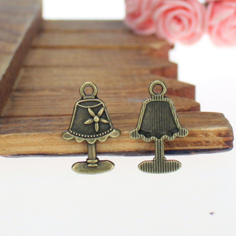23x15mm Alloy Table Lamp Charm Pendant for DIY Jewelry