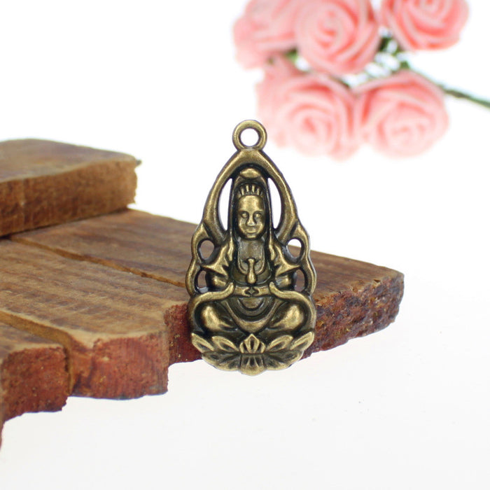 36x18mm Guanyin Alloy Charm Pendant