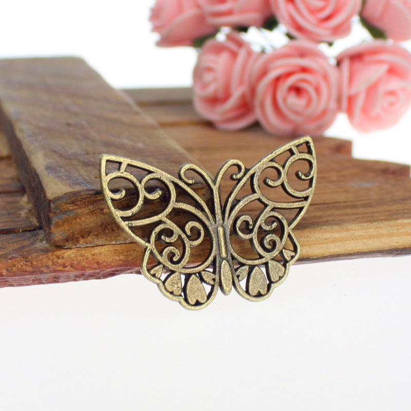 Hollow Butterfly Alloy Charm Pendant 38x27mm