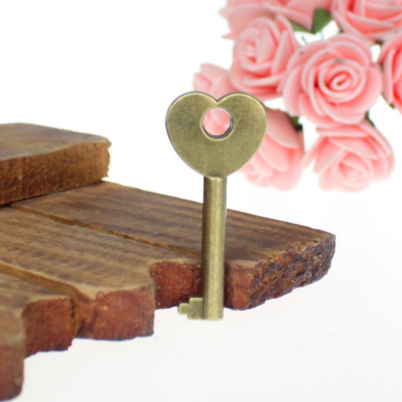 40×17mm Double-Sided Heart Key Alloy Charm Pendant