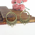 Vintage Multi-Hole Alloy Earring Connector Pendant