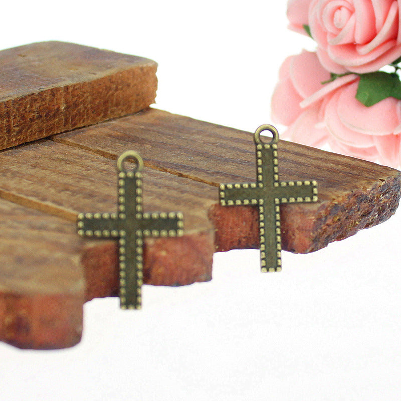 Alloy Cross Charm Pendant 25x16mm