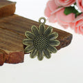26mm Vintage Sunflower Alloy Charm Pendant